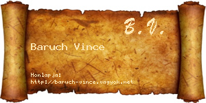 Baruch Vince névjegykártya